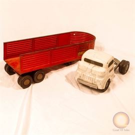 Structo Steel Cargo Company Truck and Trailer – 1950’s Vintage Steel Toy
