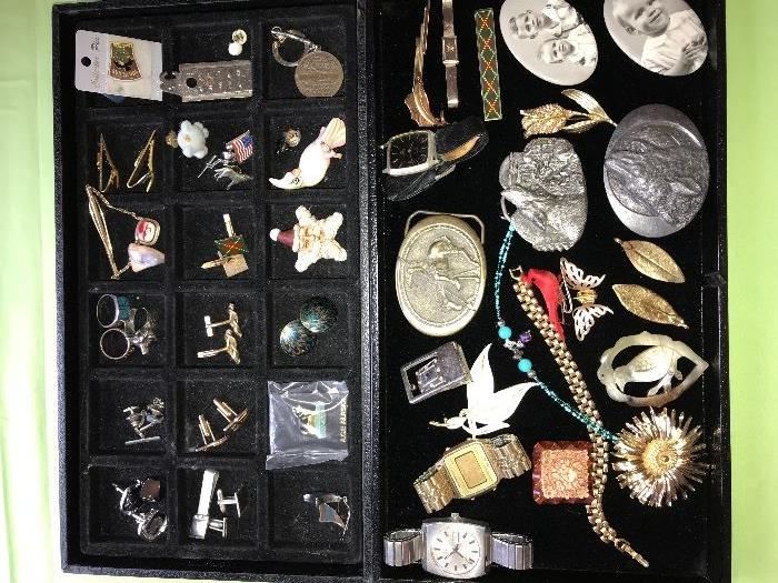 Costume jewelry with a small amount of sterling