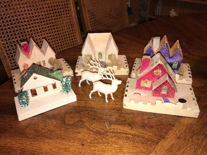 Vintage Christmas paper houses