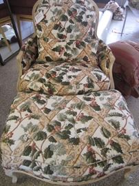 French Chair with Ottoman 