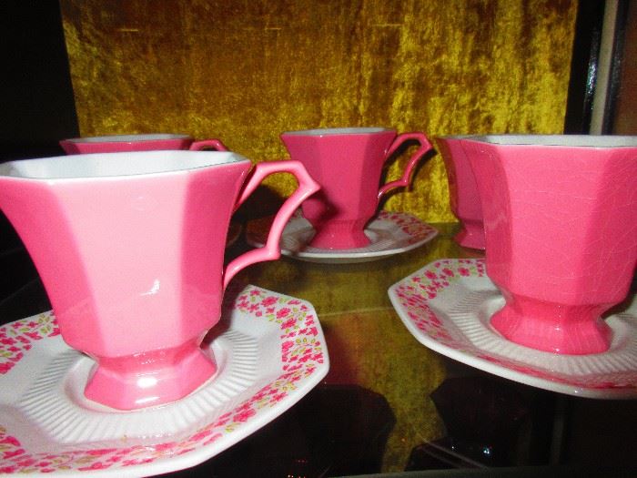 Group of Coffee Cups & Underplates