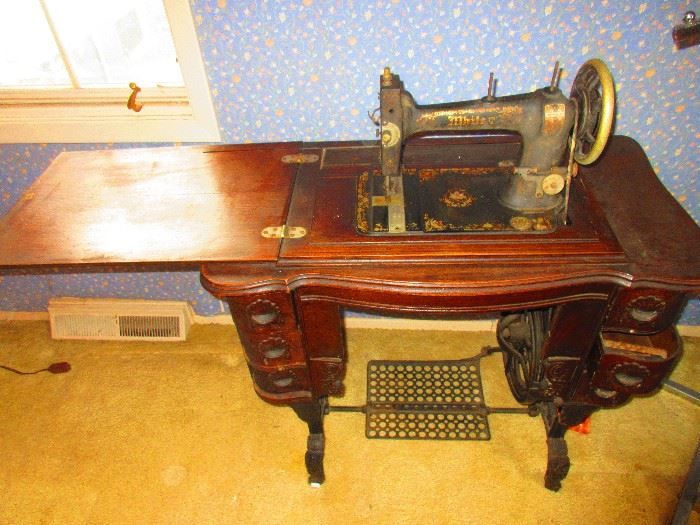Antique White Sewing Machine