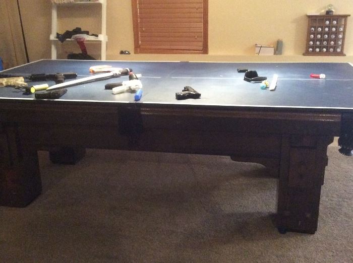 Pool table with ping pong conversion top