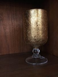 Gold plated glass chalice 