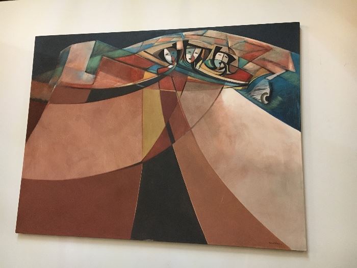 David Johns "Trio in Mesa" Acrylic Painting