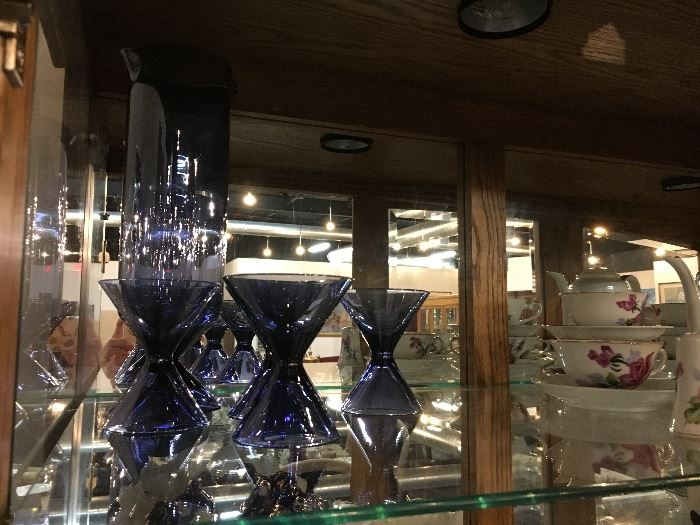 Purple glass decanter set