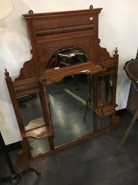 Antique mirror shelf
