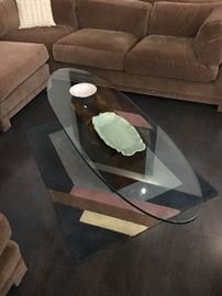 Glass surfboard coffee table