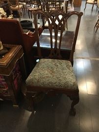 Antique upholstered accent chair