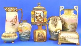  Nippon, humidor, jug, vase and pitcher