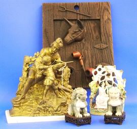 Bronze archer,  pipe rack hanging, Pr. Foo dogs