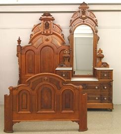 2pc. walnut Victorian bedroom set