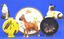 Royal Doulton  animals, Moorcroft bowl