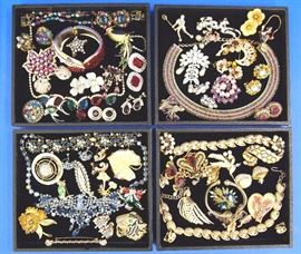 Costume jewelry by Weiss, Hobe,  Eisenberg, Capri etc.
