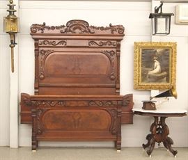 Bed, m/t table, portrait 