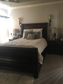 Master bedroom suit w/bed, dresser and 2 night stands. 