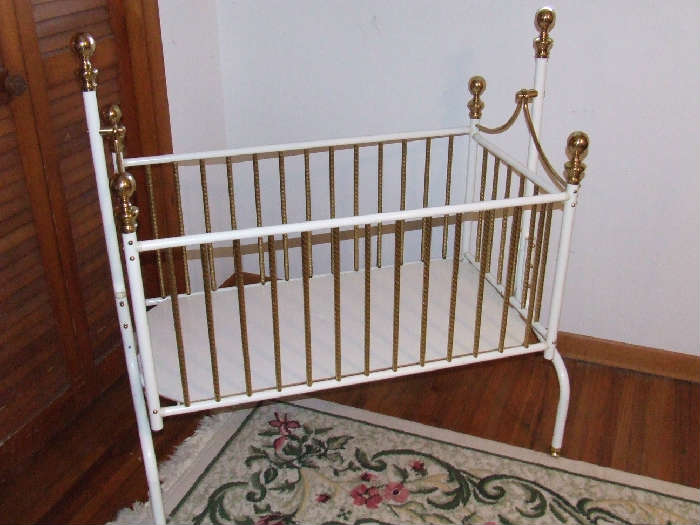 Newer iron and brass baby cradle, these retail for over $2000!  This one will be much,  much, much less!  It is precious!