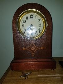 Antique Seth Thomas Beehive Inlaid wood clock with Key
