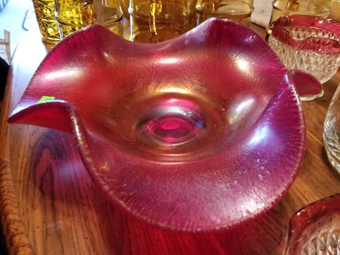 Gorgeous Fenton ruby opalescent bowl