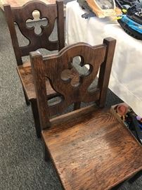 1800’s ChildrensChoir chairs hand carved 