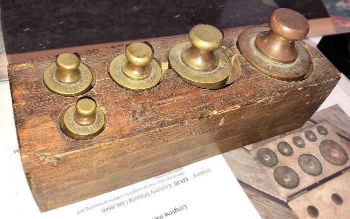 vintage brass weights