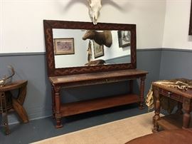 Large Parlor Mirror and Texas Sofa Table