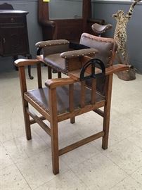 Antique Barber Chair Restored with Child Booster
