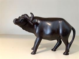 Hand carved, ebony wood Kenyan bull