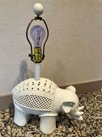 Vintage Italian Ceramic Elephant Lamp