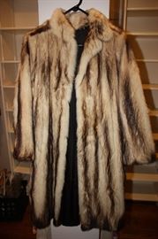 3/4 length fox fur coat
