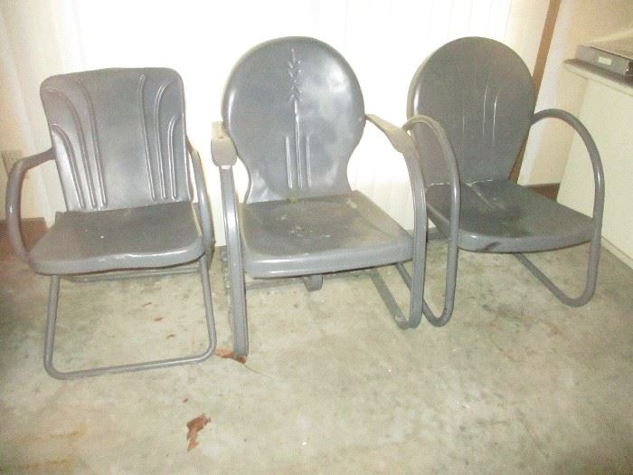 Retro metal yard chairs