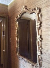 Gilt beveled mirror. 