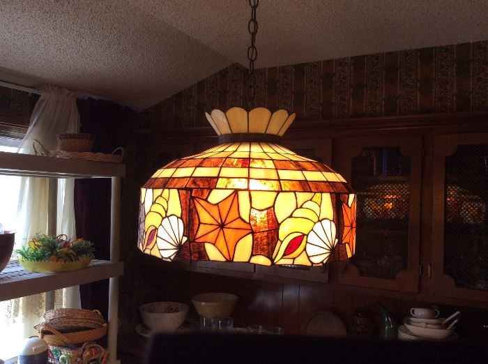 Stained glass Mid century light fixture