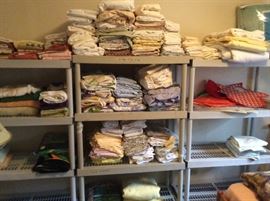 Sheets and linens and table cloths and placemats and more