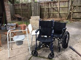 Wheel chairs,  potty,  canes, walkers 