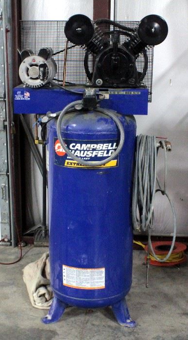 Campbell Hausfeld Extreme Duty Model DPS561000AJ 60 Gallon Vertical Air Compressor, SN# L5/1/08-00300, 71"H