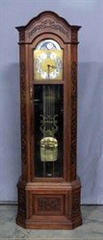 Great Design Furniture Inc Moon Phase Grandfather Clock with Scroll / Vine Decorative Applique, 24"W x 81"H x 12"D