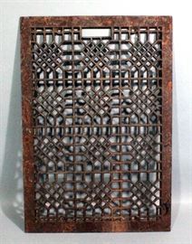 Ornate Vintage Cast Iron Grate, Wall Floor Register Vent Cover, 18" x 26.5"