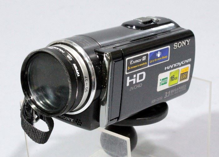Sony HDR-CX150 Handycam HD Video Camera, 3.1 Mega Pixels, 16 GB, Full HD 1080, Includes Batteries, Travel Charger, Lens Filters, and Cases