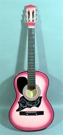Pyle Pro PGAKT39 39" Beginner Acoustic Guitar w/ Case & Box & De Rosa 38" Pink Acoustic Guitar w/ Case, Pitch Pipe, & Box