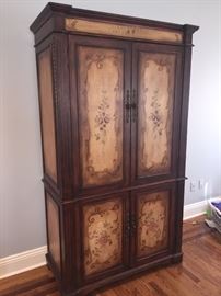 Renaissance hand painted french inspired armoire by Charles a. Porter