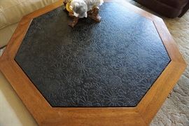 Top view of the coffee table in the upstairs living area