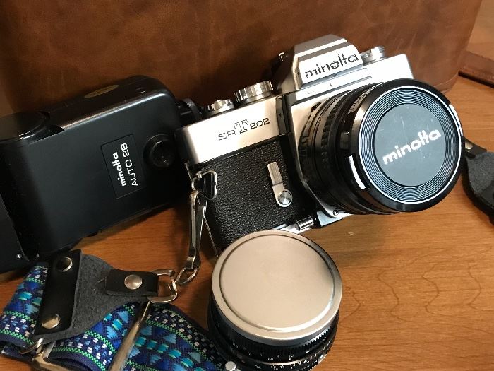 Vintage Minolta Film Camera & Lenses SRT202
