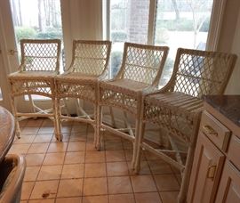 White Wicker Bar Stools