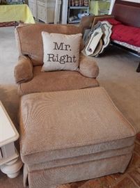 We have two of the chairs, one with ottoman and one without.