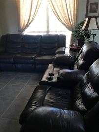 Recliner Couch with Matching Chairs