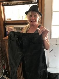Anita Loves the Motorcycle riding pants and matching hat!