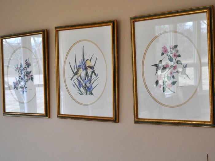 Trio of nicely framed prints.