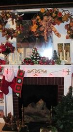 F aux Fireplace with even more Christmas Items