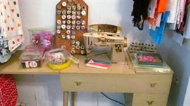 Close-up of Singer Sewing Machine